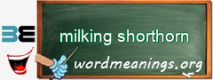 WordMeaning blackboard for milking shorthorn